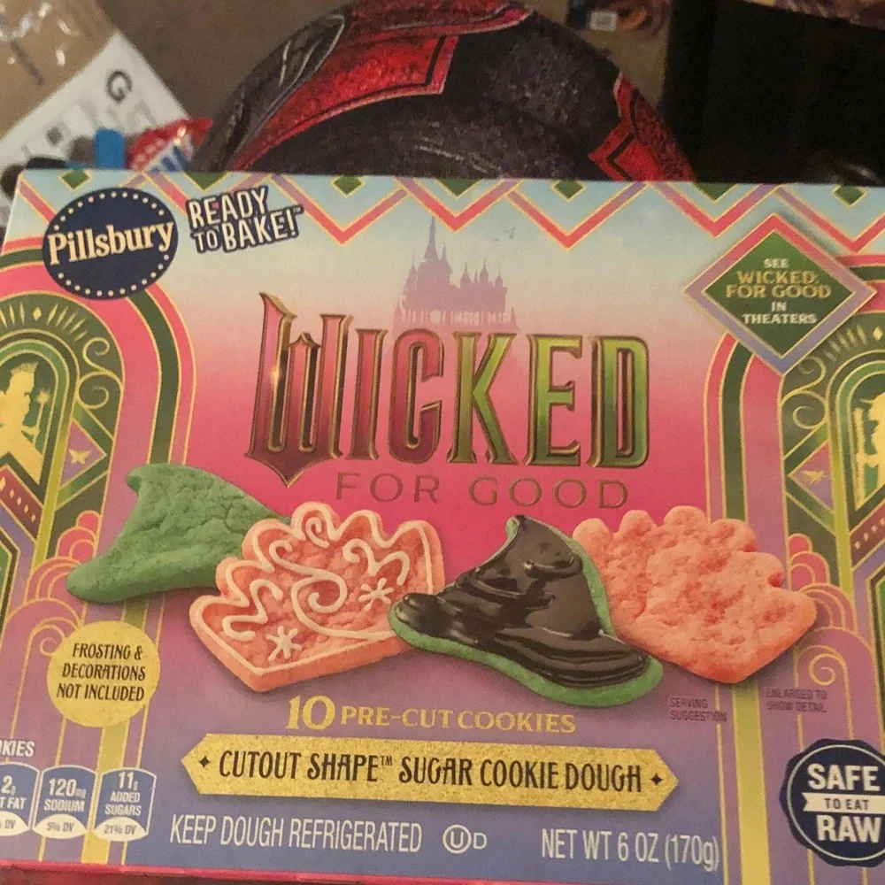 Wicked For Good Cutout Shape Sugar Cookie Dough - Pink & Green